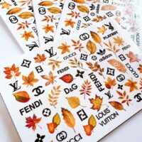 لنز ناخن ترکیبی لوگو و برگ پاییزی