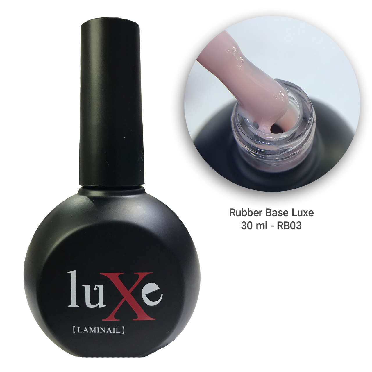 رابر بیس ناخن luxe لوکسی رنگ صورتی کمرنگ 30 میل RB03